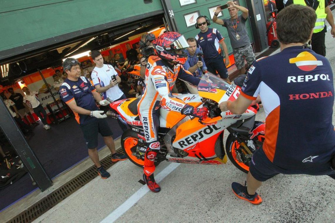 Marc Marquez konec tedna na VN Aragonije