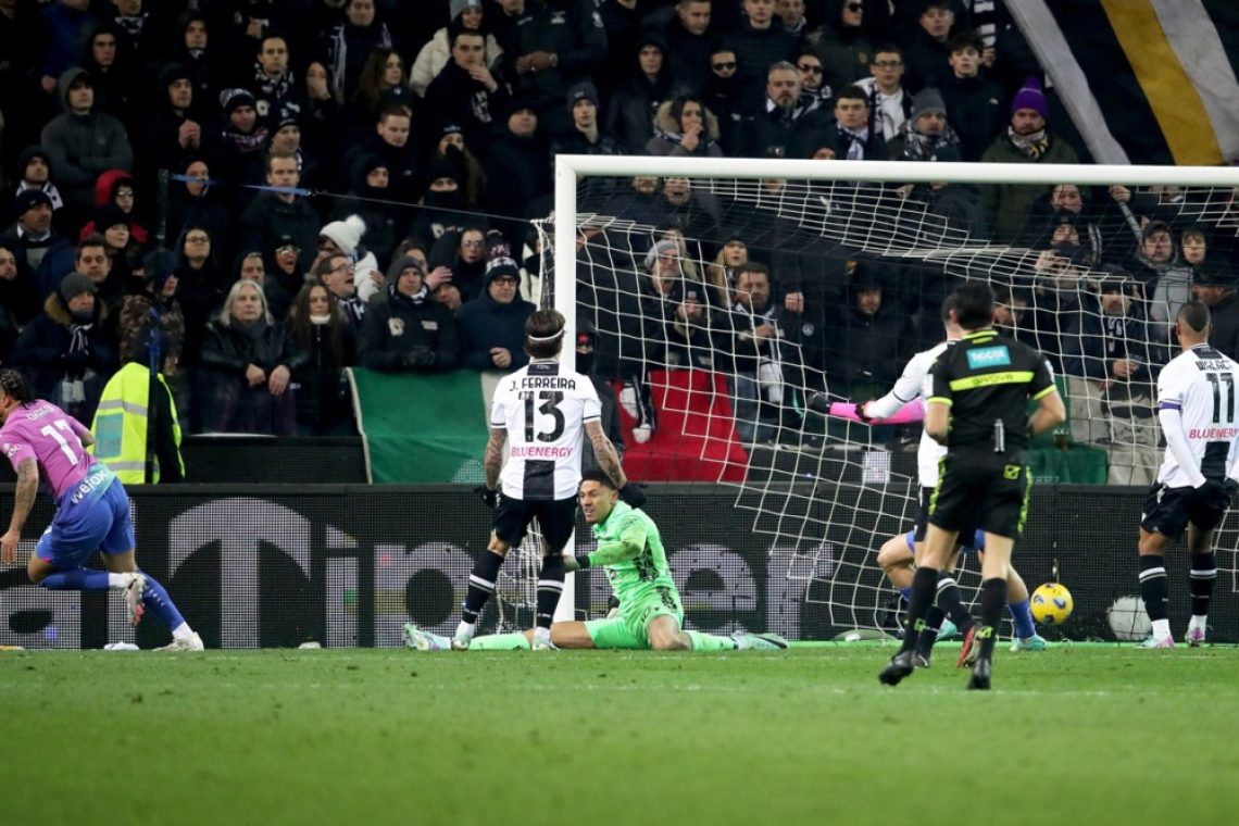 Udinese v izdihljajih ob točko proti Milanu