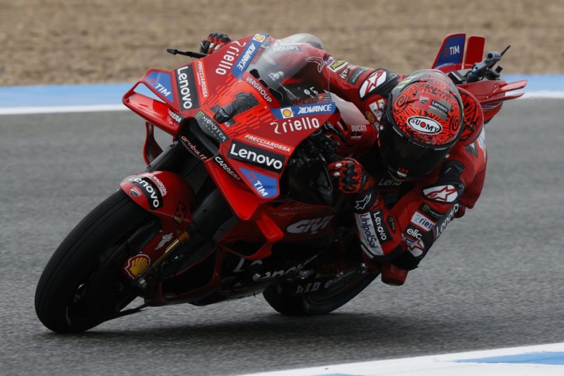 Bagnaia zmagovalec Jereza, padec Martina