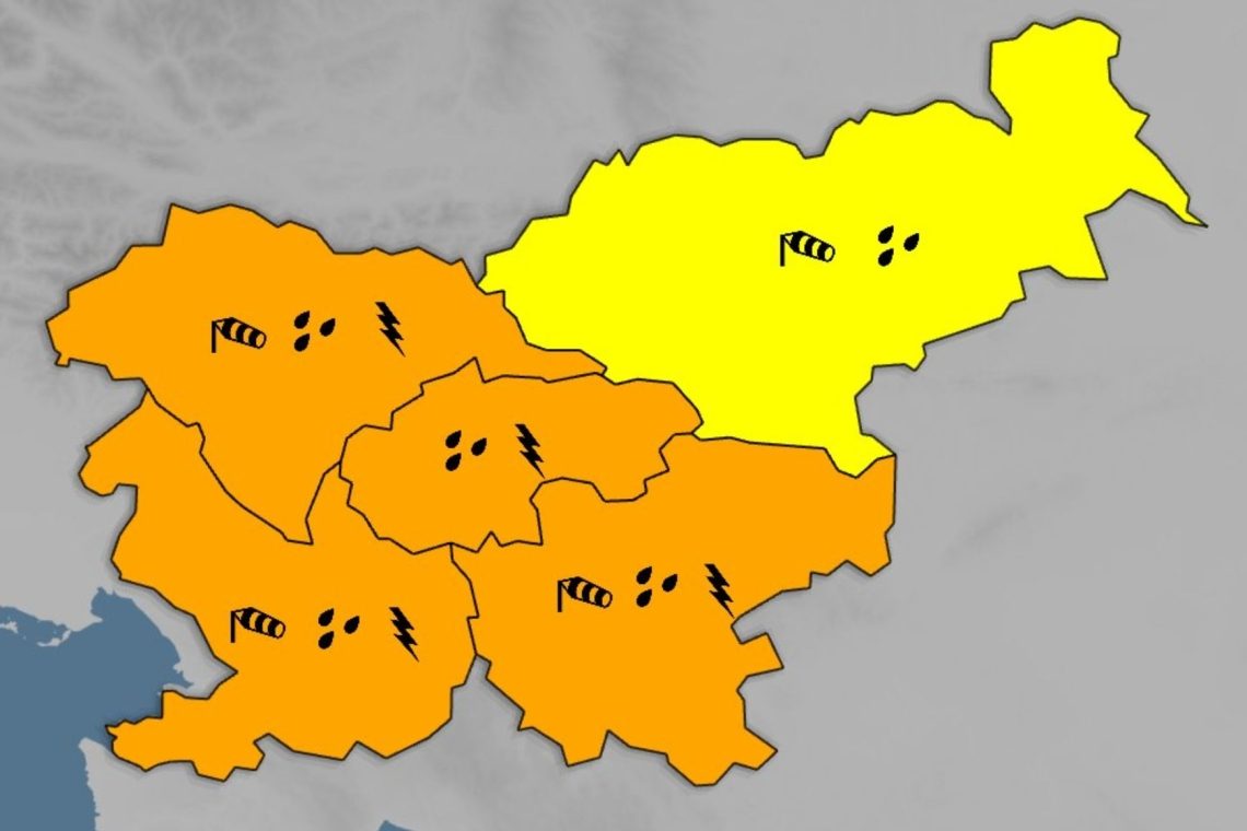 Agencija za okolje izdala oranžno opozorilo za večji del Slovenije