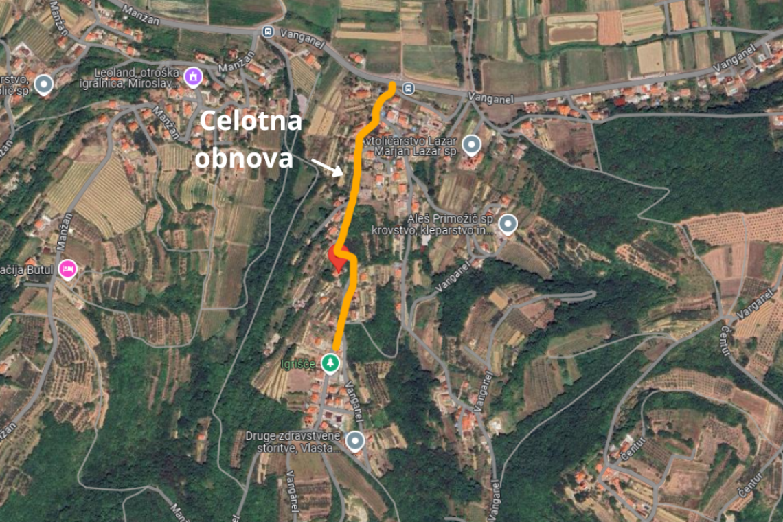 Popolna zapora na javni poti Hliban–Guci