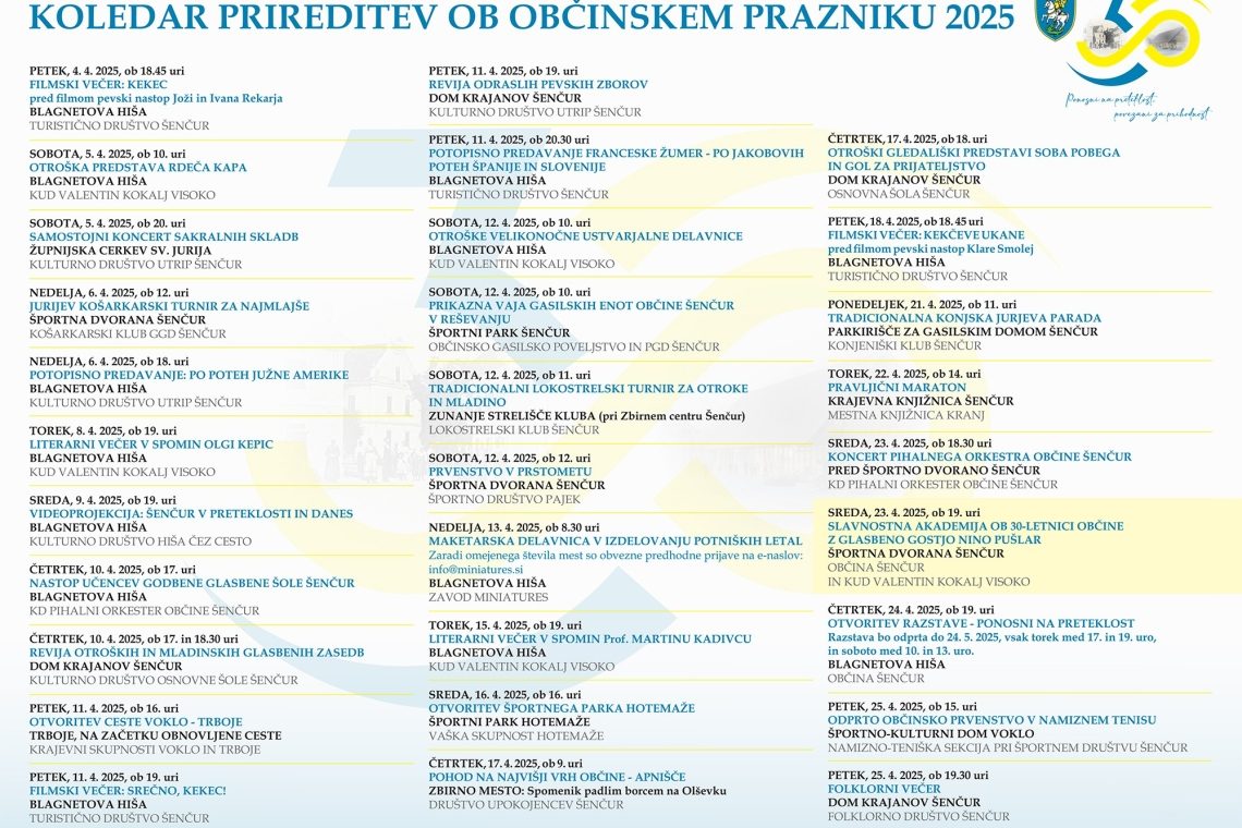 Šenčur praznuje 30 let samostojnosti